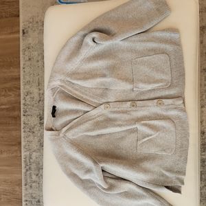 J. Crew Grey Cotton V Neck Cardigan Sweater